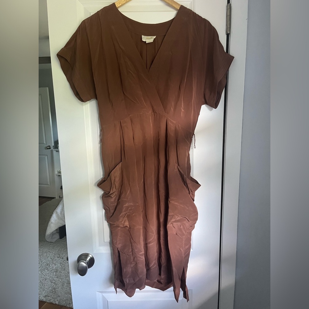 Maeve Silk Chocolate Brown Dress